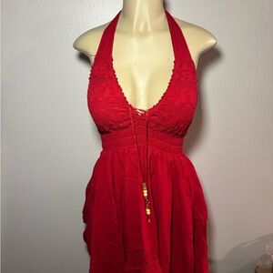 Red Halter Neck Dress